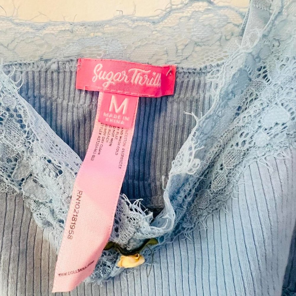 Dolls Kill Women's Blue Crop-top - Picture 4 of 4